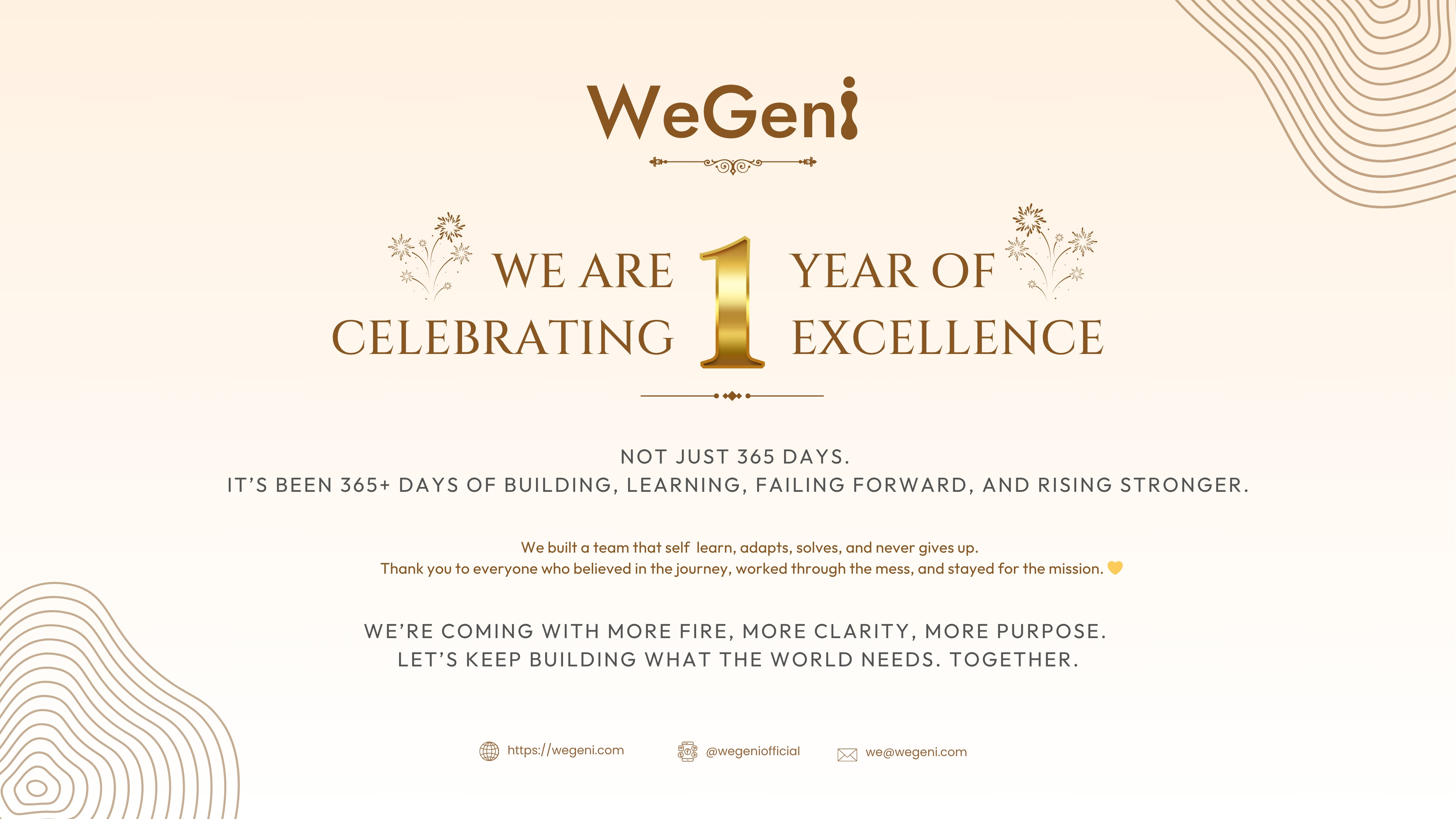 WeGeni Turns ONE: A Year of Grit, Growth & Gratitude